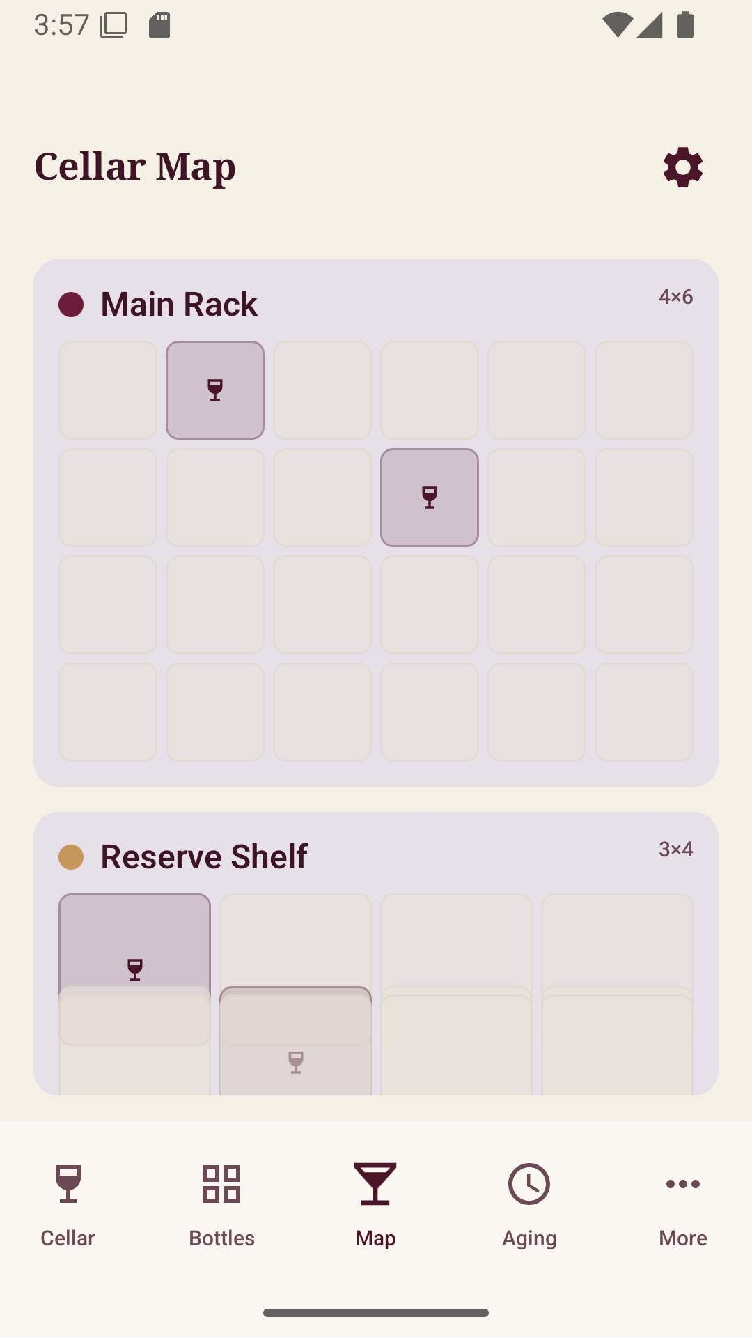 Wine Cellar Map rack layout